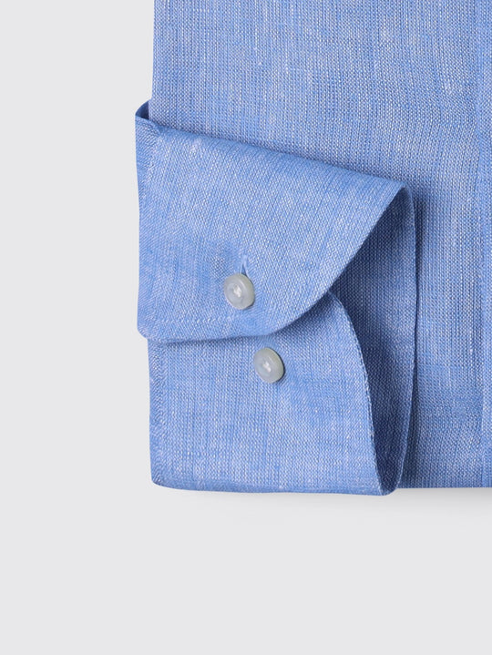 PLAIN WASHED LINEN REGULAR FIT SHIRT - Roban