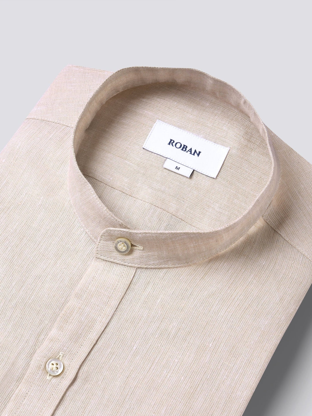 PLAIN WASHED LINEN REGULAR FIT SHIRT - Roban