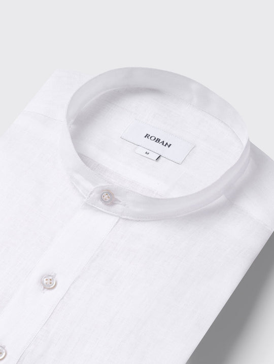 PLAIN WASHED LINEN REGULAR FIT SHIRT - Roban