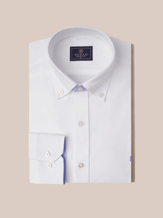 PLAIN WASHED OXFORD REGULAR FIT SHIRT - Roban