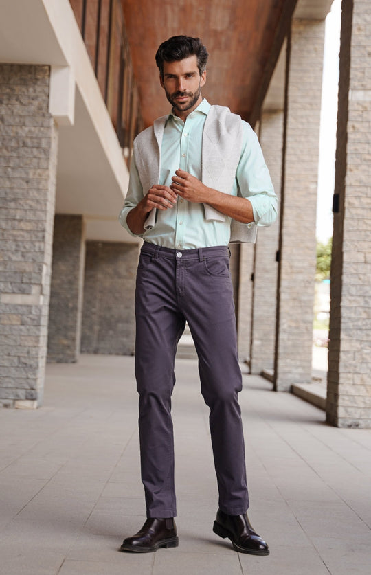 PLAIN WASHED OXFORD REGULAR FIT SHIRT - Roban