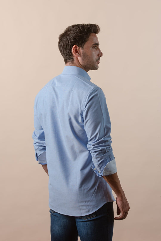 PLAIN WASHED OXFORD REGULAR FIT SHIRT - Roban