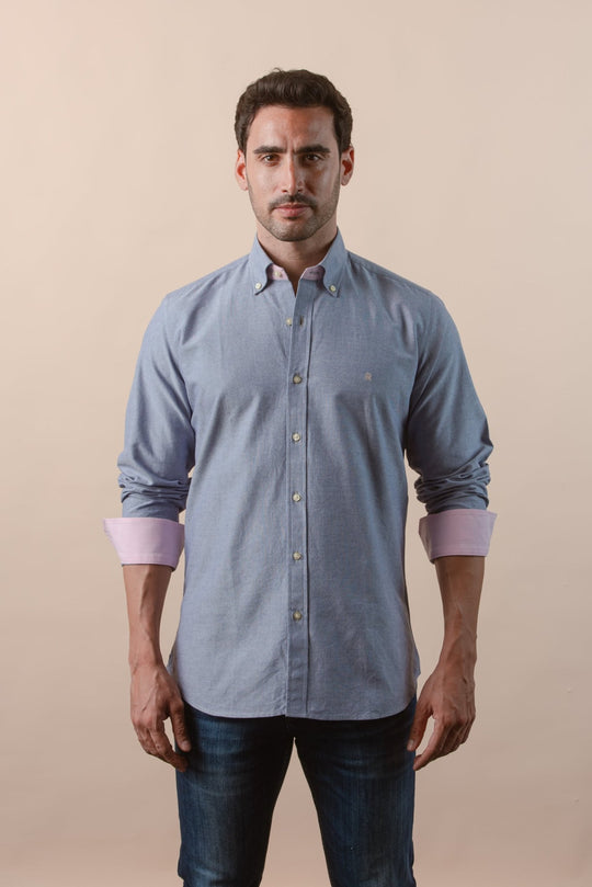 PLAIN WASHED OXFORD REGULAR FIT SHIRT - Roban