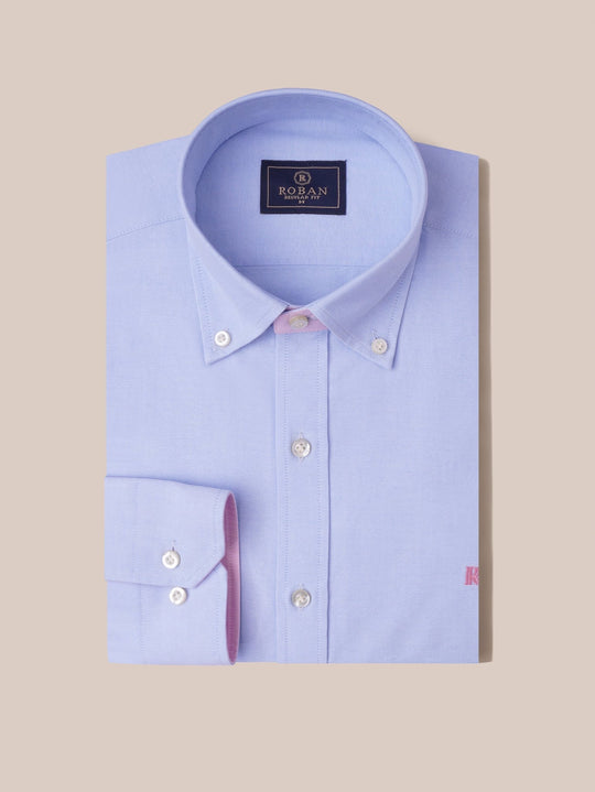 PLAIN WASHED OXFORD REGULAR FIT SHIRT - Roban