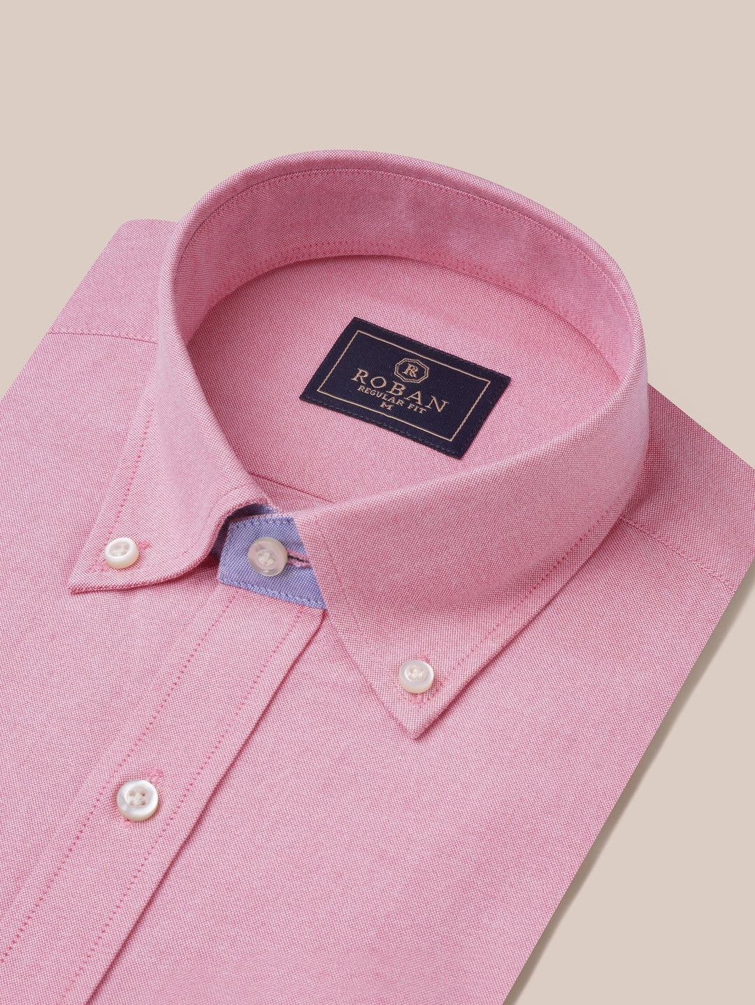 PLAIN WASHED OXFORD REGULAR FIT SHIRT - Roban