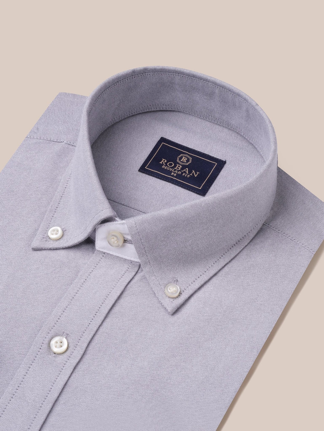 PLAIN WASHED OXFORD REGULAR FIT SHIRT - Roban