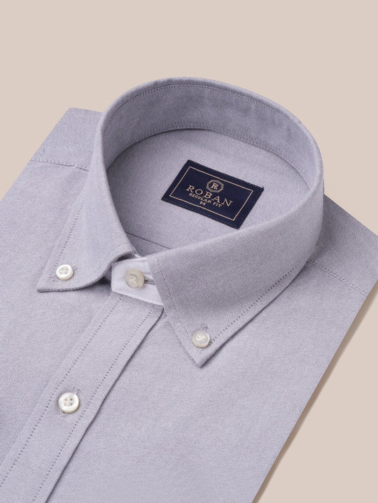 PLAIN WASHED OXFORD REGULAR FIT SHIRT - Roban