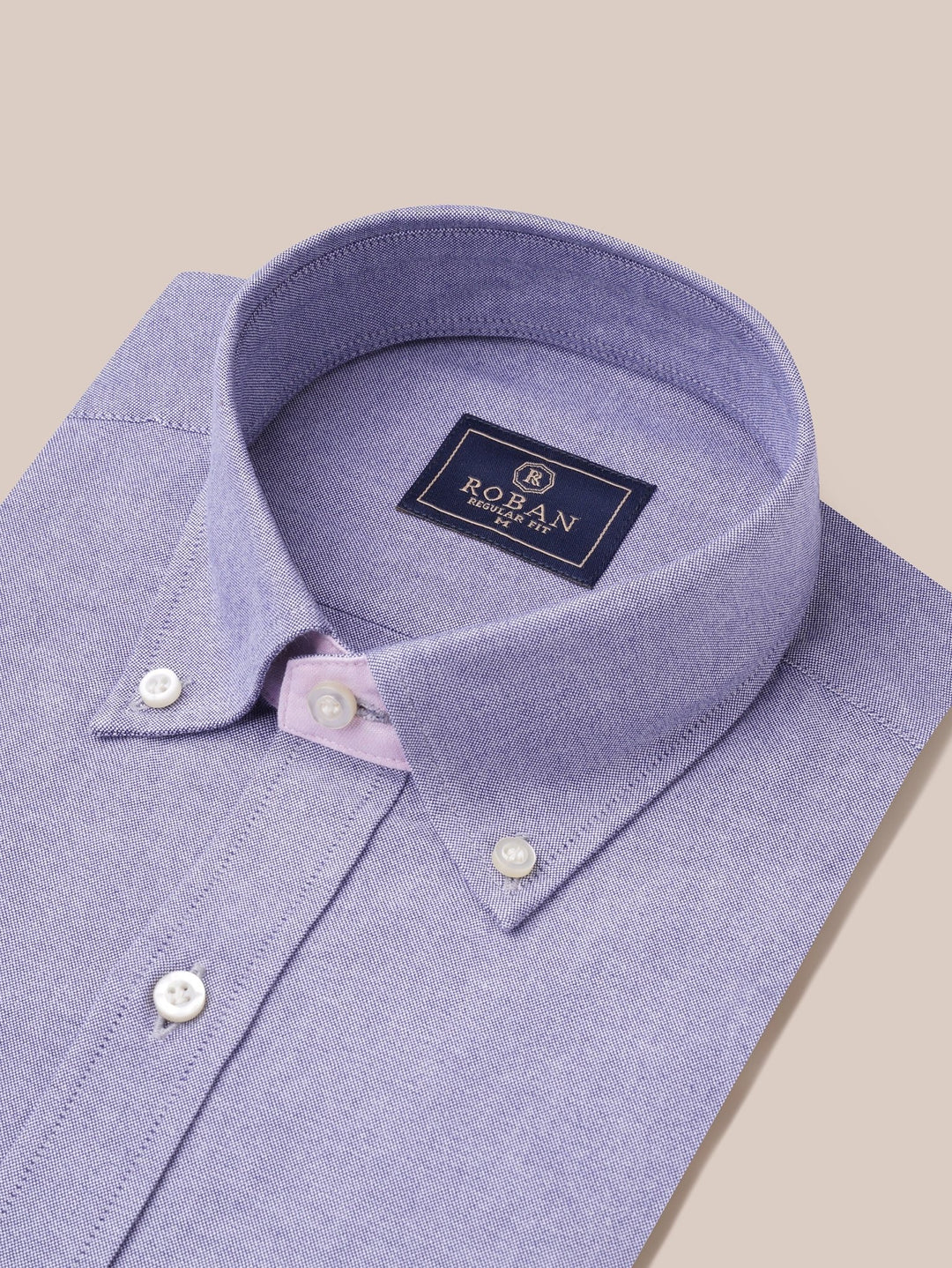 PLAIN WASHED OXFORD REGULAR FIT SHIRT - Roban