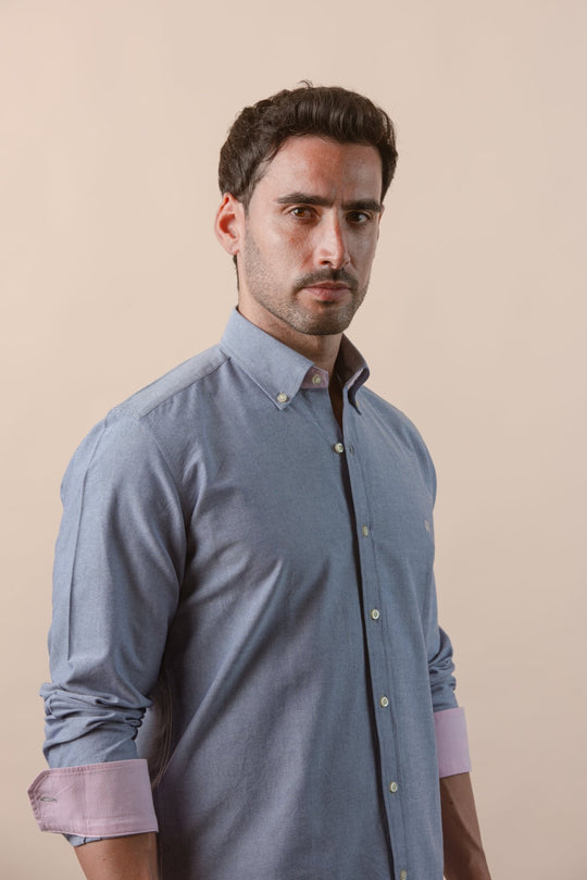 PLAIN WASHED OXFORD REGULAR FIT SHIRT - Roban