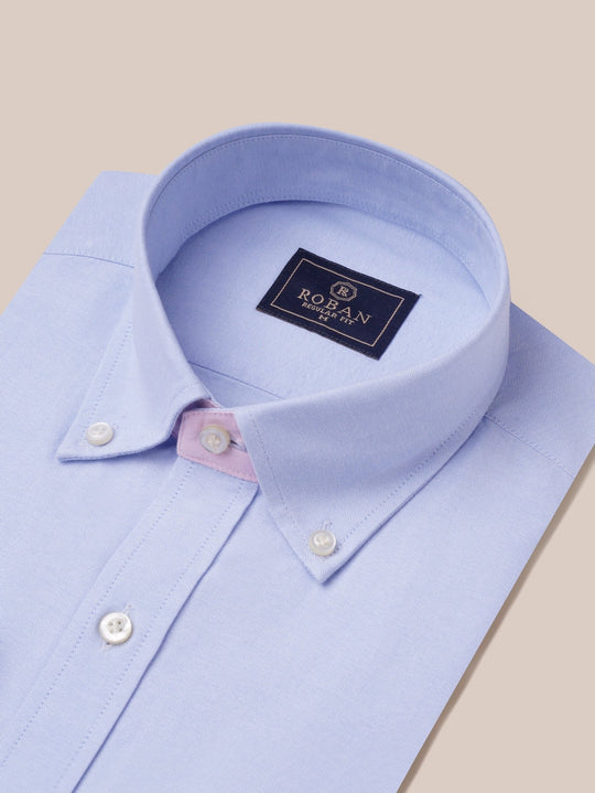 PLAIN WASHED OXFORD REGULAR FIT SHIRT - Roban