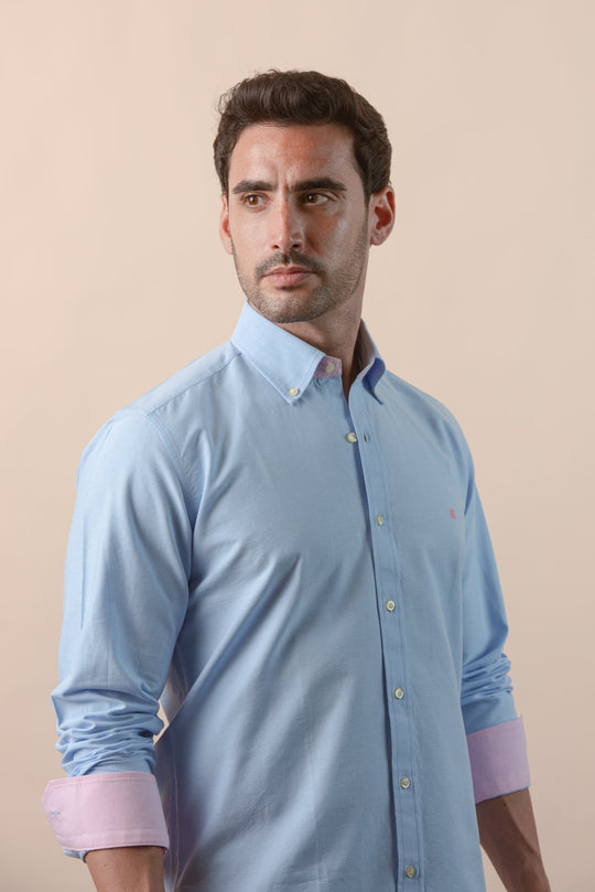PLAIN WASHED OXFORD REGULAR FIT SHIRT - Roban