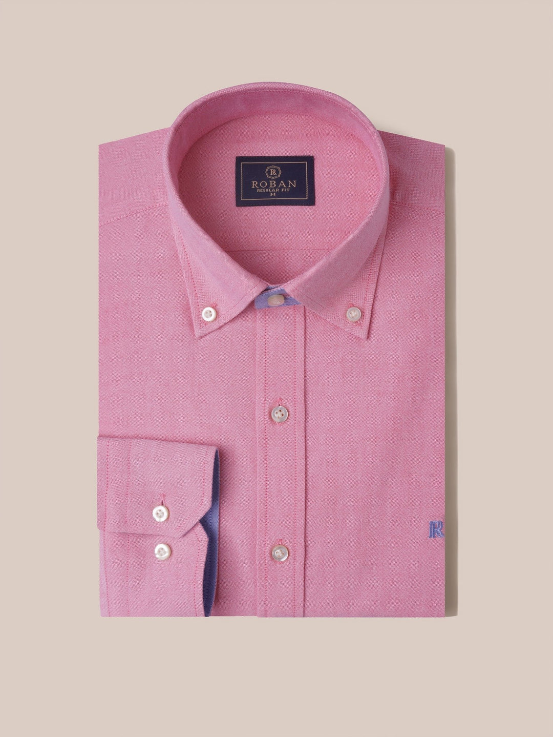 PLAIN WASHED OXFORD REGULAR FIT SHIRT - Roban