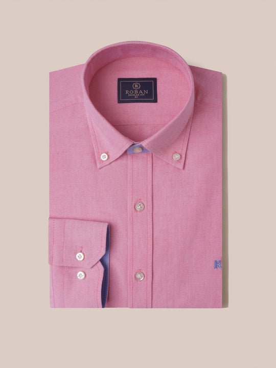 PLAIN WASHED OXFORD REGULAR FIT SHIRT - Roban