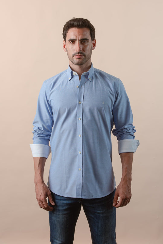 PLAIN WASHED OXFORD REGULAR FIT SHIRT - Roban