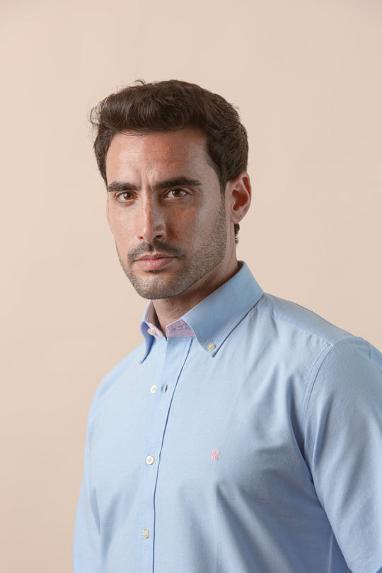 PLAIN WASHED OXFORD REGULAR FIT SHIRT - Roban