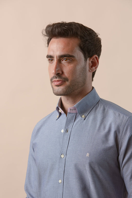 PLAIN WASHED OXFORD REGULAR FIT SHIRT - Roban