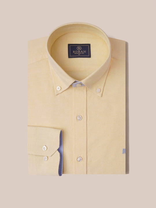 PLAIN WASHED OXFORD REGULAR FIT SHIRT - Roban