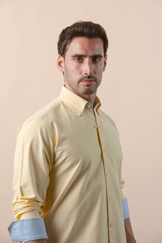 PLAIN WASHED OXFORD REGULAR FIT SHIRT - Roban