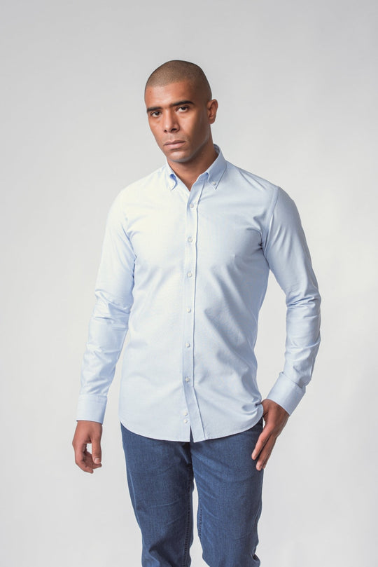 PLAIN WASHED OXFORD SLIM FIT SHIRT - Roban