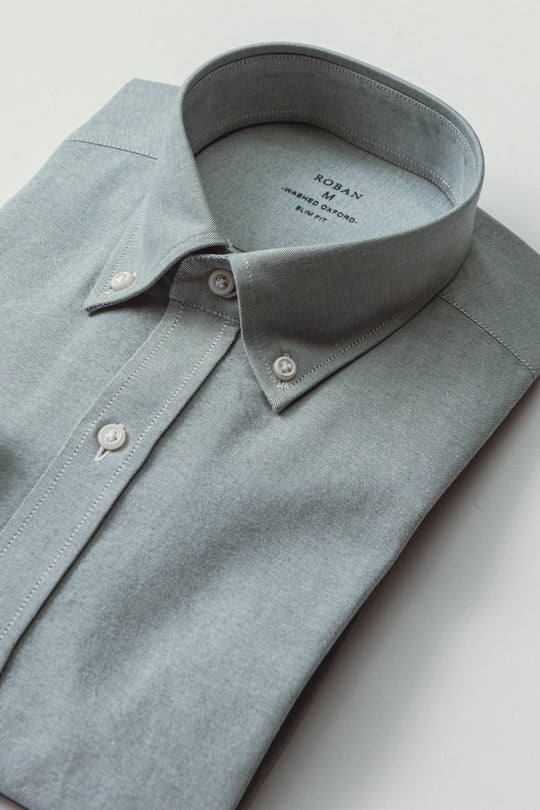 PLAIN WASHED OXFORD SLIM FIT SHIRT - Roban