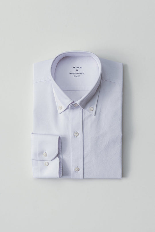 PLAIN WASHED OXFORD SLIM FIT SHIRT - Roban