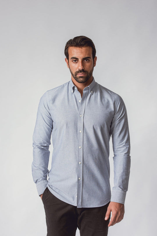 PLAIN WASHED OXFORD SLIM FIT SHIRT - Roban