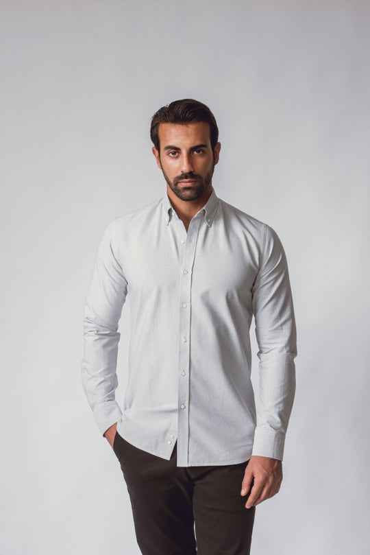 PLAIN WASHED OXFORD SLIM FIT SHIRT - Roban
