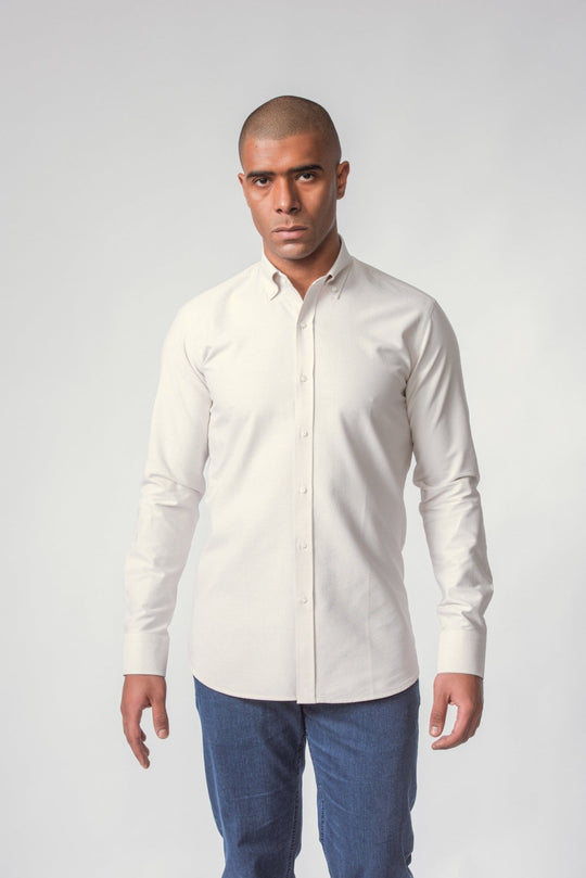 PLAIN WASHED OXFORD SLIM FIT SHIRT - Roban