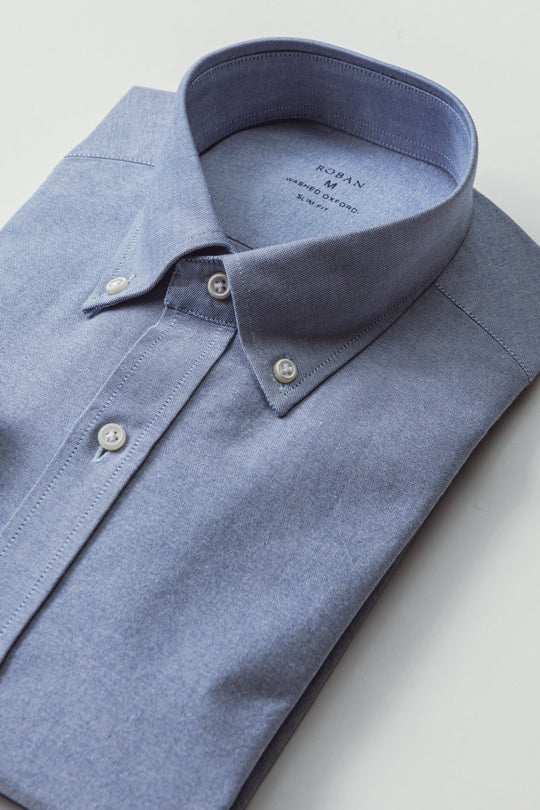 PLAIN WASHED OXFORD SLIM FIT SHIRT - Roban