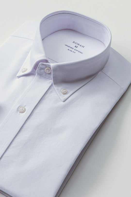 PLAIN WASHED OXFORD SLIM FIT SHIRT - Roban