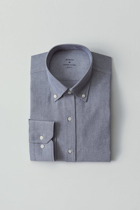 PLAIN WASHED OXFORD SLIM FIT SHIRT - Roban