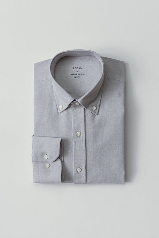 PLAIN WASHED OXFORD SLIM FIT SHIRT - Roban