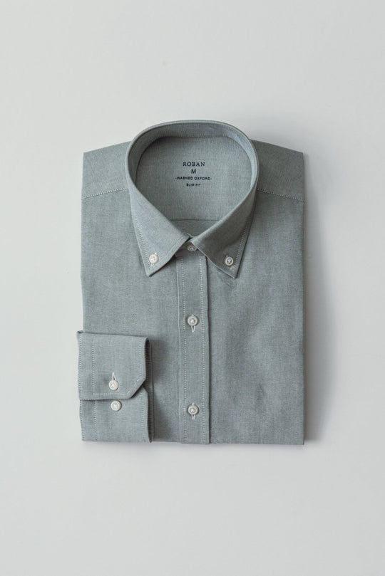 PLAIN WASHED OXFORD SLIM FIT SHIRT - Roban