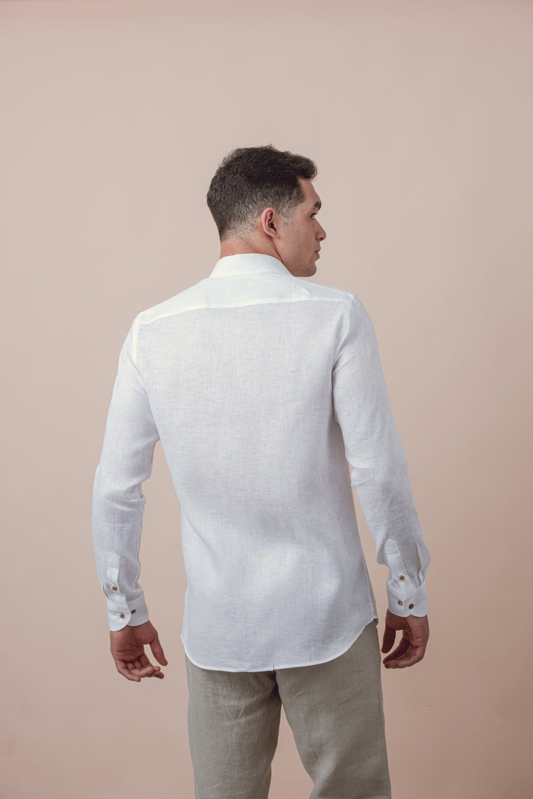 PURE LINEN PLAIN REGULAR FIT SHIRT - Roban