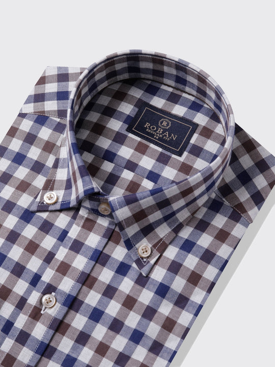 Regular Fit Checked Cotton shirt - Roban