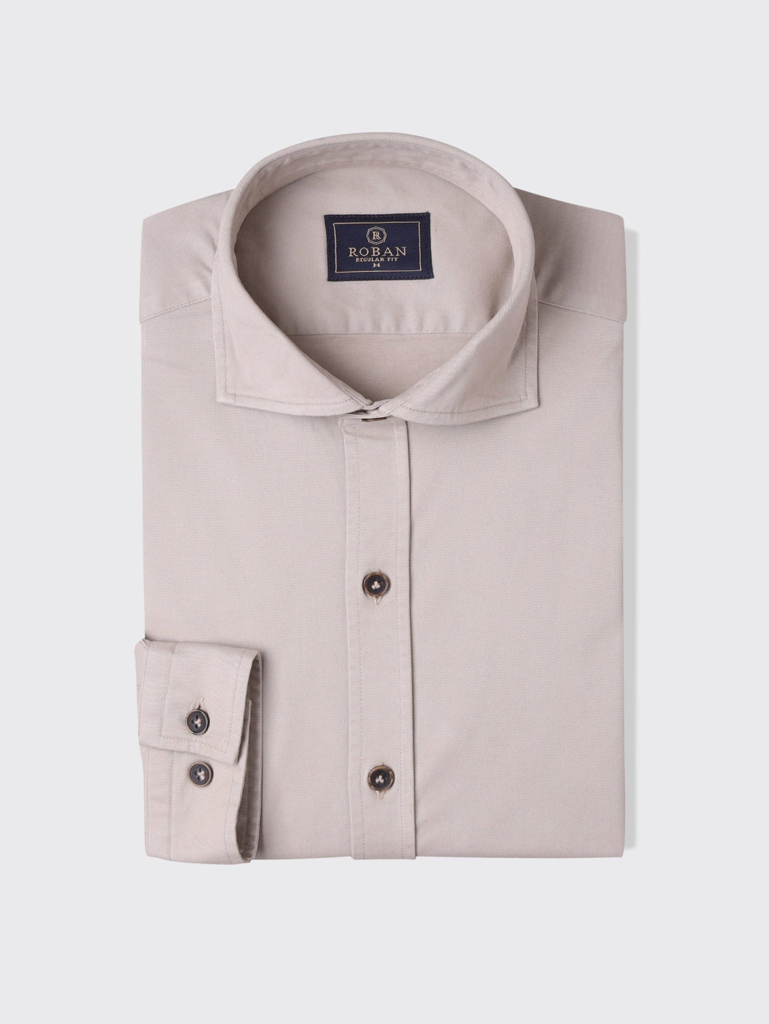 Regular Fit Washed Gabardine Shirt - Roban