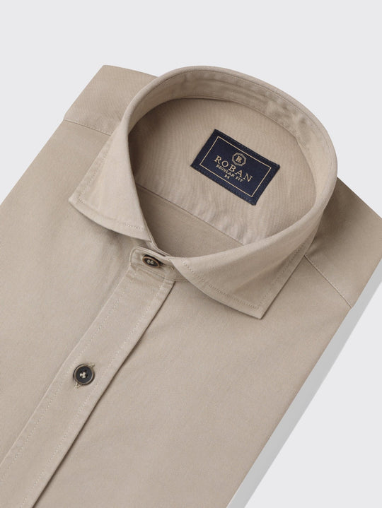 Regular Fit Washed Gabardine Shirt - Roban