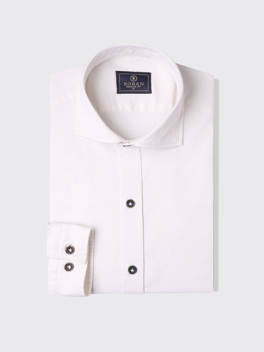 Regular Fit Washed Gabardine Shirt - Roban