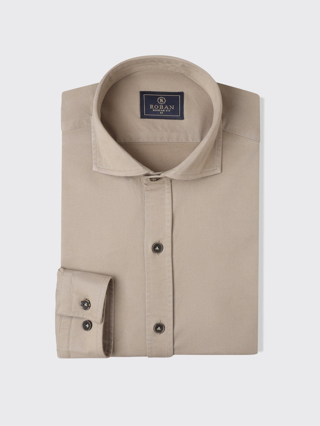 Regular Fit Washed Gabardine Shirt - Roban