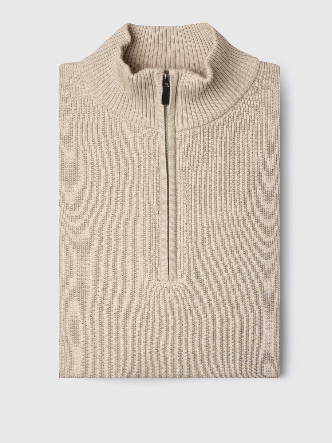 Ribbed Half - Zip Turtleneck Pullover - Roban