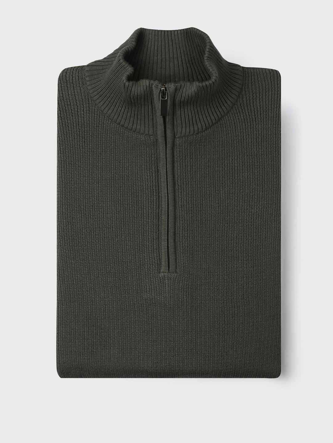 Ribbed Half - Zip Turtleneck Pullover - Roban