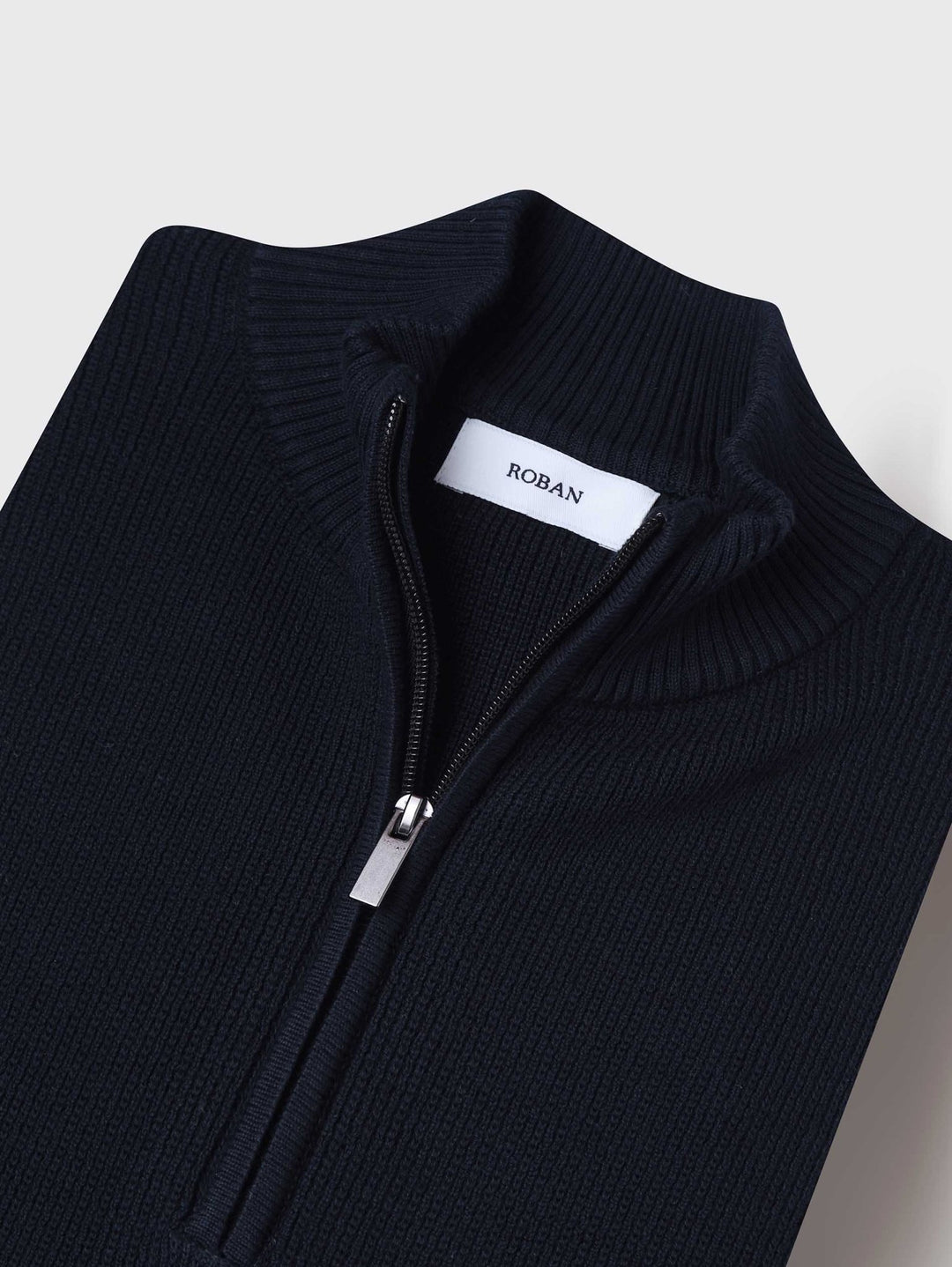 Ribbed Half - Zip Turtleneck Pullover - Roban