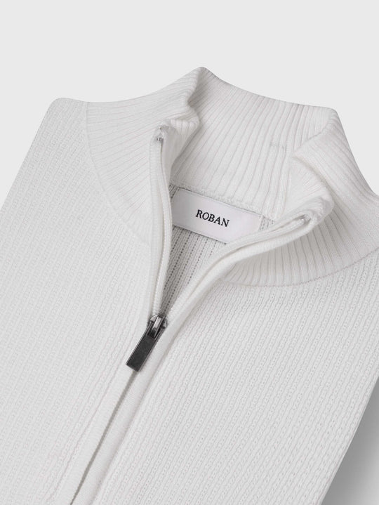 Ribbed Half - Zip Turtleneck Pullover - Roban