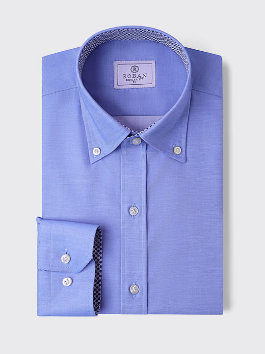 MICRO-RIBBED REGULAR FIT COTTON SHIRT