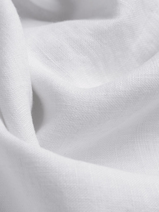 MONOCHROME LEAF EMBROIDERED LINEN SHIRT