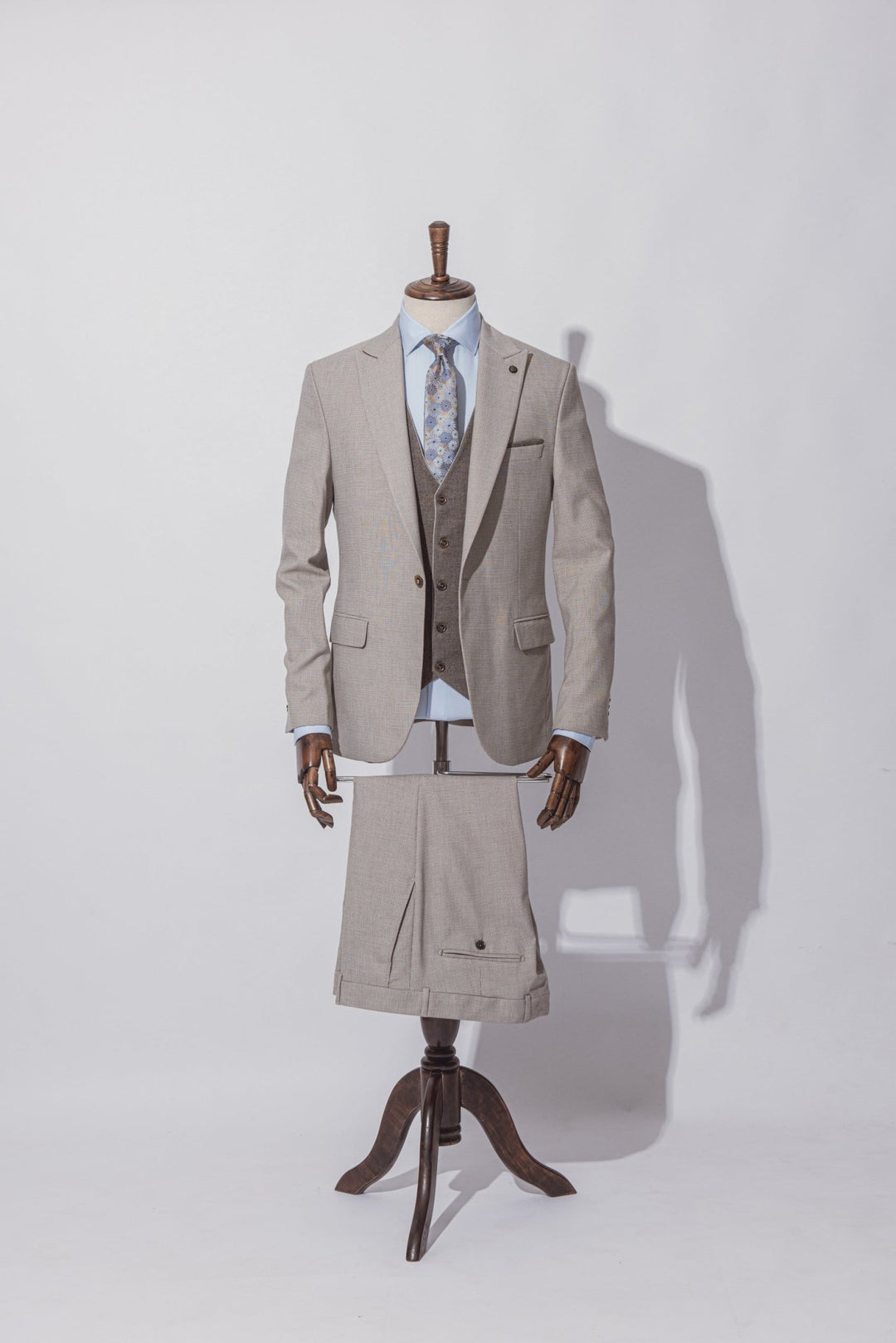 SLIM FIT 3 PIECES TEXTURE PLAIN SUIT - Roban