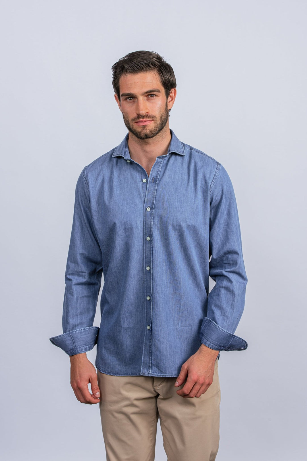 Slim Fit Washed Denim Shirt - Roban