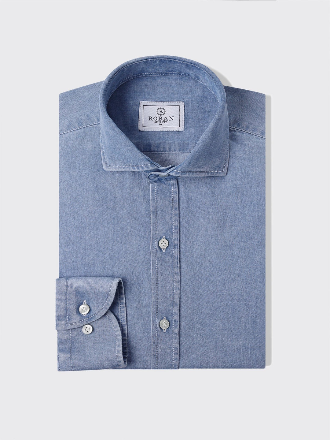 Slim Fit Washed Denim Shirt - Roban