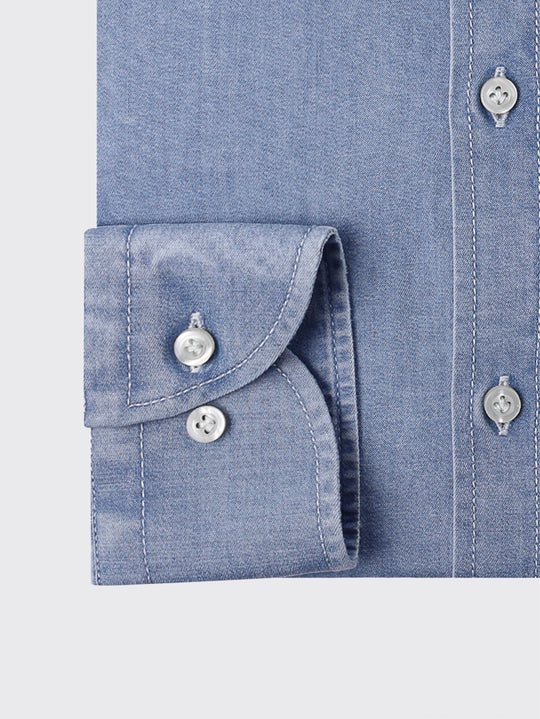 Slim Fit Washed Denim Shirt - Roban