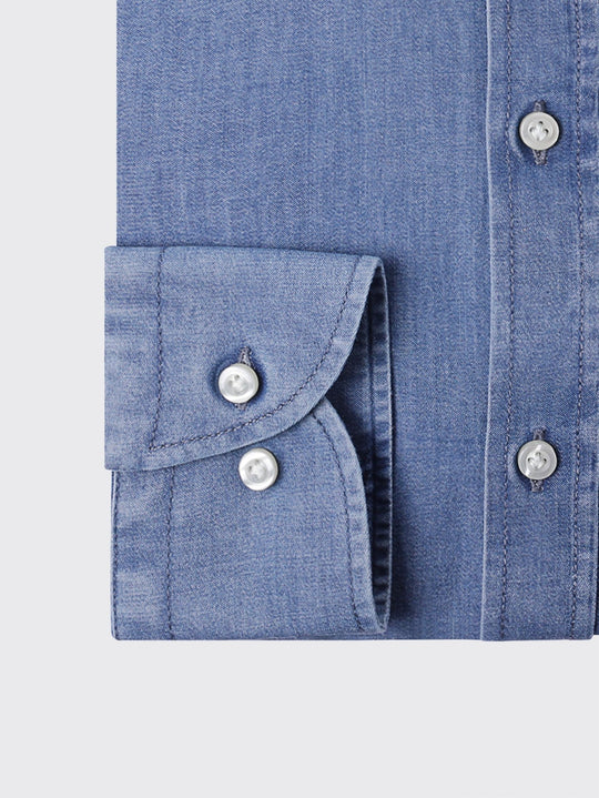 Slim Fit Washed Denim Shirt - Roban